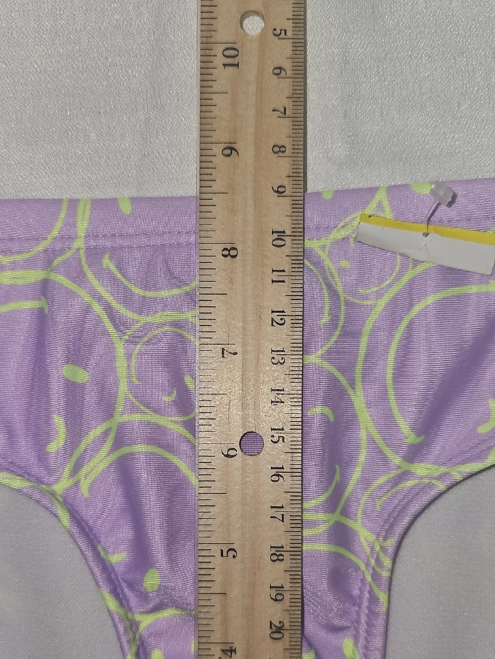 Justice Girl Small 7/8 Purple with Neon Green Smiley Print Bikini Bottoms NWOT